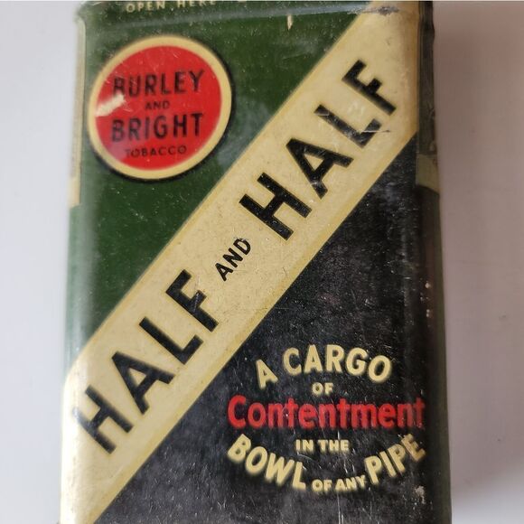 Burley & Bright Half & Half Tobacco Tin - Picture 1 of 1